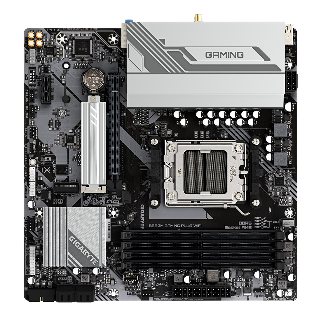 Pllakë amë Gigabyte B650M GAMING PLUS WF, Micro-ATX, DDR5, AMD AM5, e zezë 4