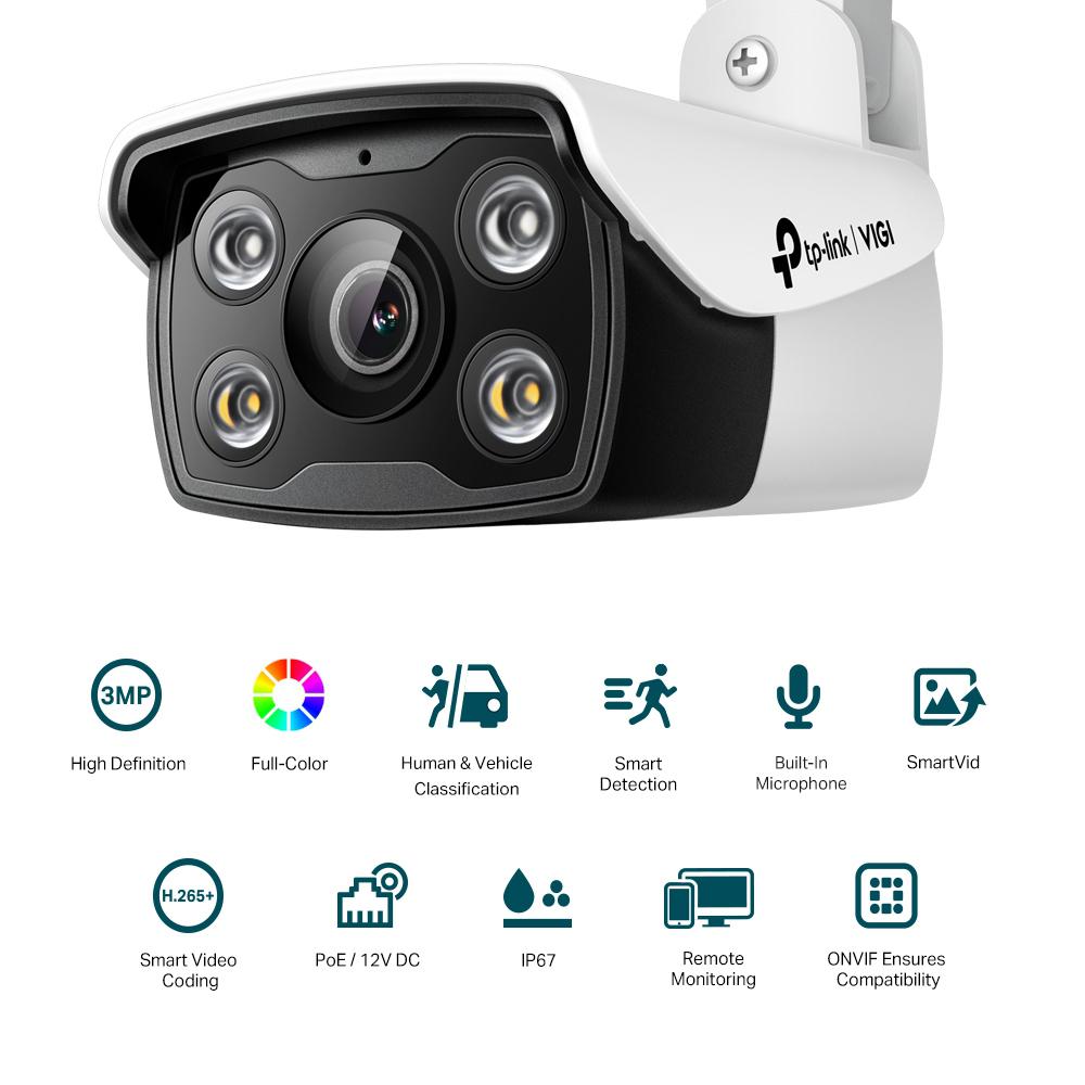 Kamerë IP TP-Link VIGI C330, 3MP, lente 2.8mm, e bardhë