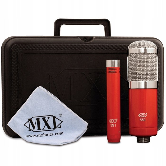 Set mikrofonësh kondensator MXL 550/551, për vokal dhe instrumente, i kuq