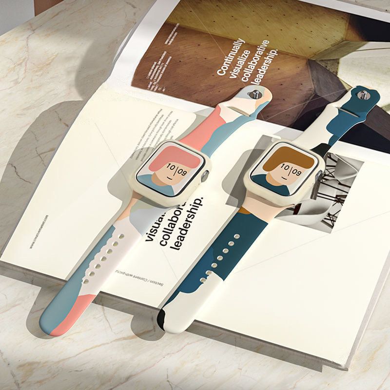 Rrip ore Hurtel Strap Moro për Apple Watch 44mm 42mm, silikon, dizajn kamuflazh, shumëngjyrësh
