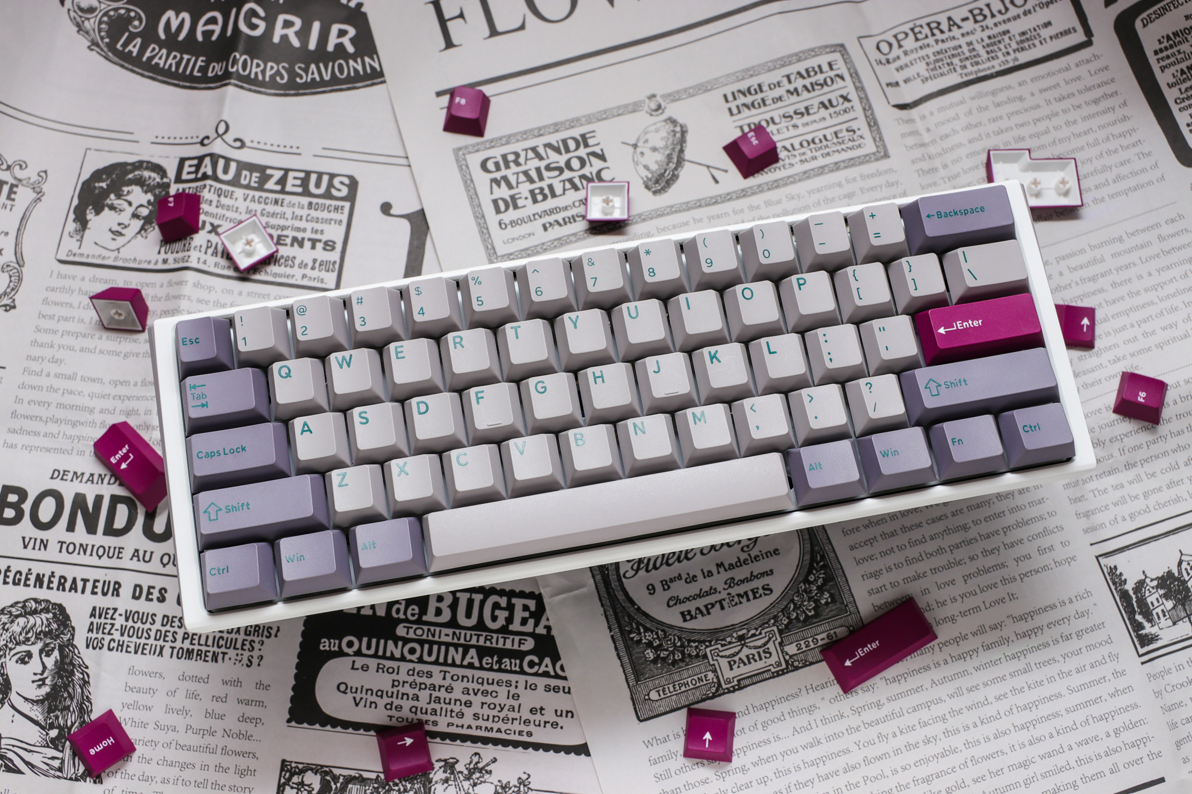 Тастатура Ducky One 3 Mist Grey Mini, RGB LED, MX–Red
