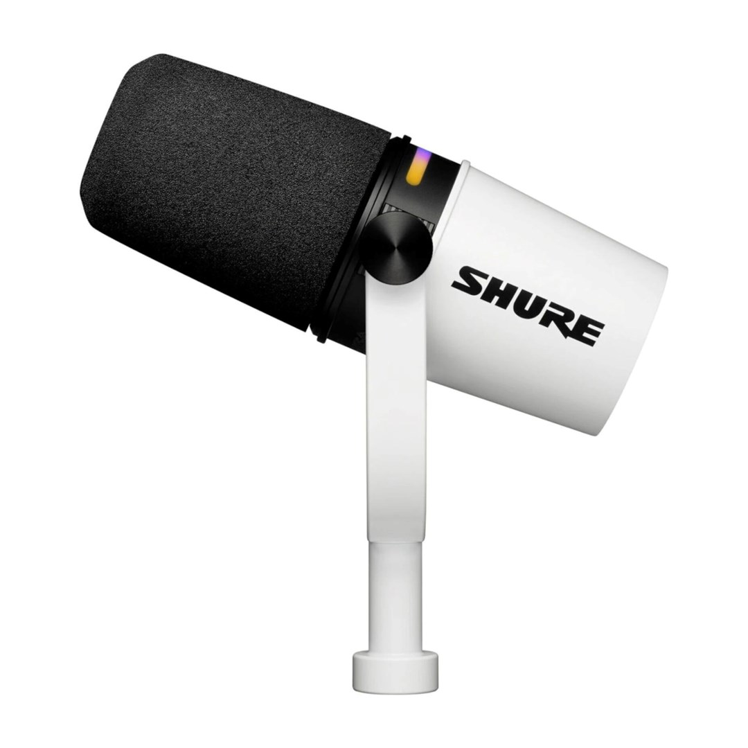 Mikrofon dinamik Shure MV7 Plus, USB C, XLR, i bardhë