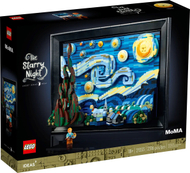 Set LEGO Ideas The Starry Night 21333, dekor muror, minifigura Vincent van Gogh, shumëngjyrësh