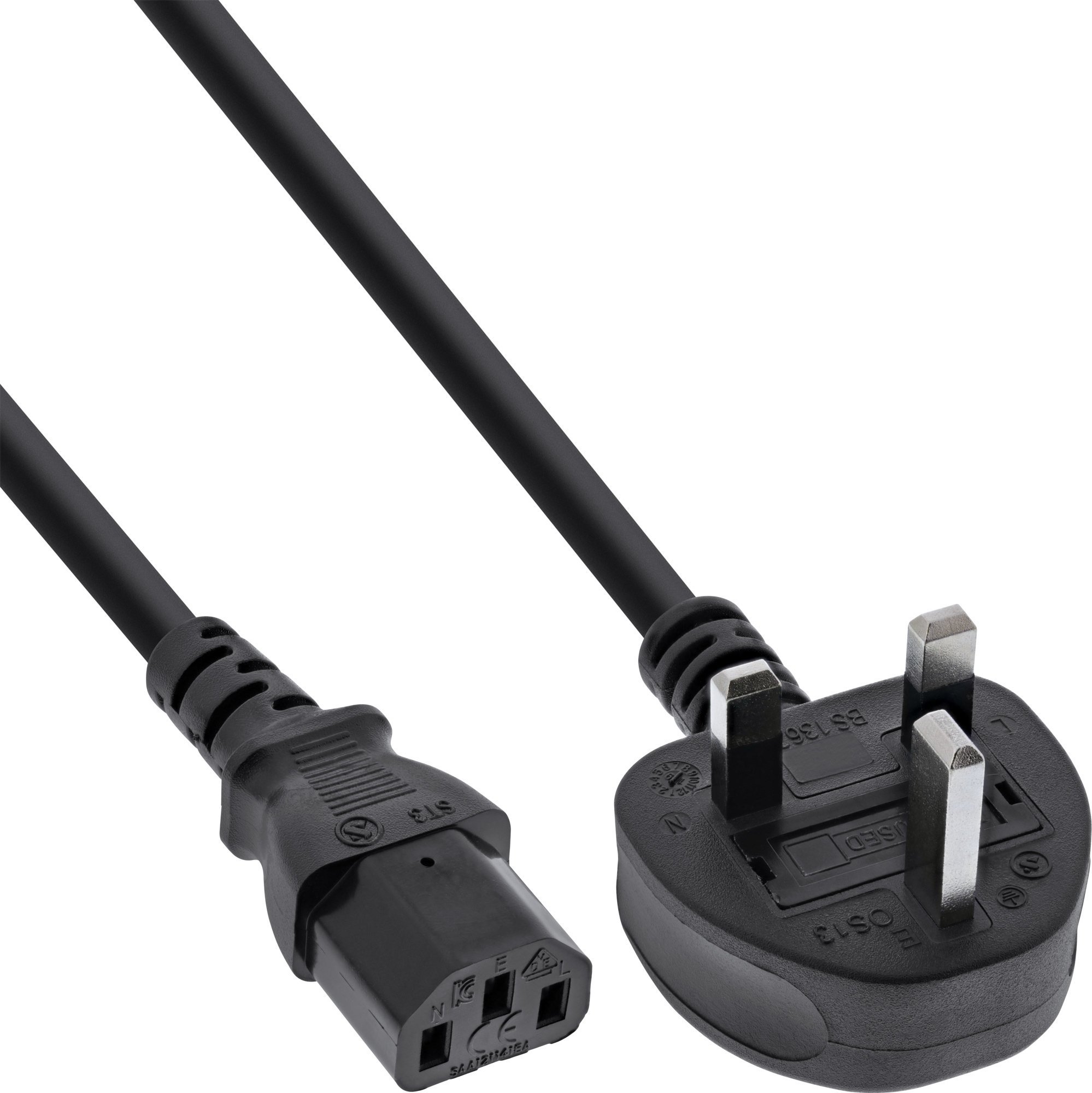 Кабел за струја InLine Power Cable, IEC C13 3 пин, 5m, црн