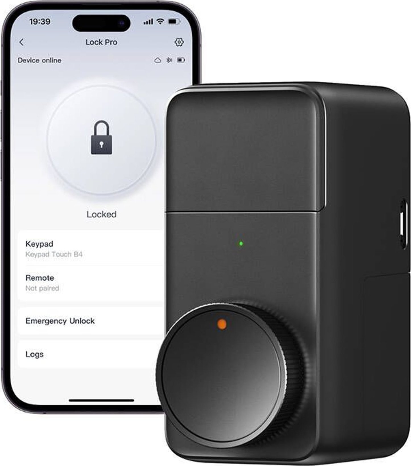 Bravë e mençur SwitchBot Lock Pro, WiFi Bluetooth, hapje me shenjë gishtash, e zezë