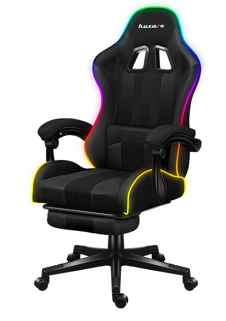 Karrige lojërash HUZARO Force 4.7, RGB Mesh, e zezë
