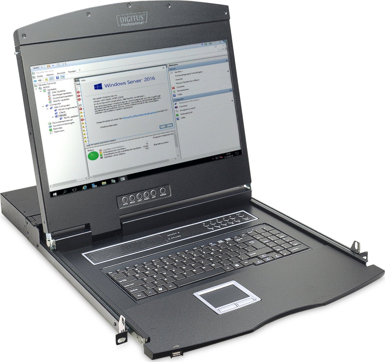 Konzolë rack Digitus Pro Modular, 19", 16 porta KVM, e zezë