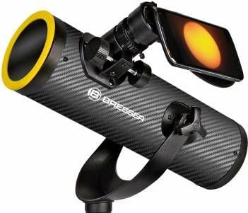 Teleskop Bresser Solarix AZ 76/350, filtër diellor, me tripod, i zi