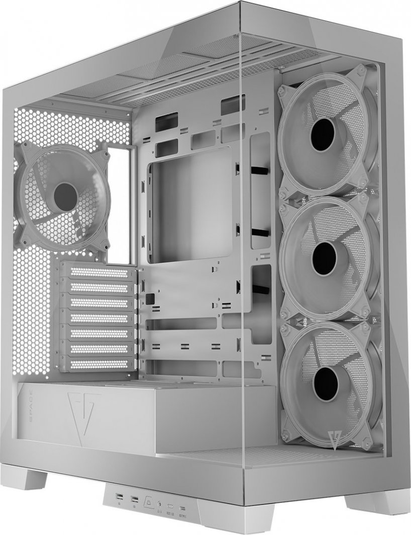 Kasë Modecom Volcano Space Apex ARGB, e bardhë, Midi Tower