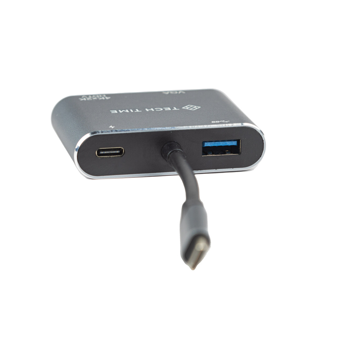USB-C HUB PD HDTV+VGA+USB 4IN1 - Tech Time TT24002
