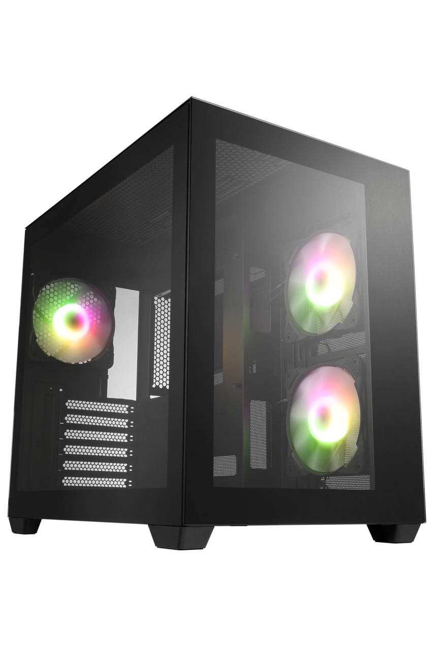 Kutia kompjuterike FSP Fortron CMT380, MIDI ATX, për desktop, e zezë
