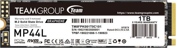 Dysk SSD TeamGroup MP44L, 1TB, M.2 2280 PCI-E x4 Gen4 NVMe