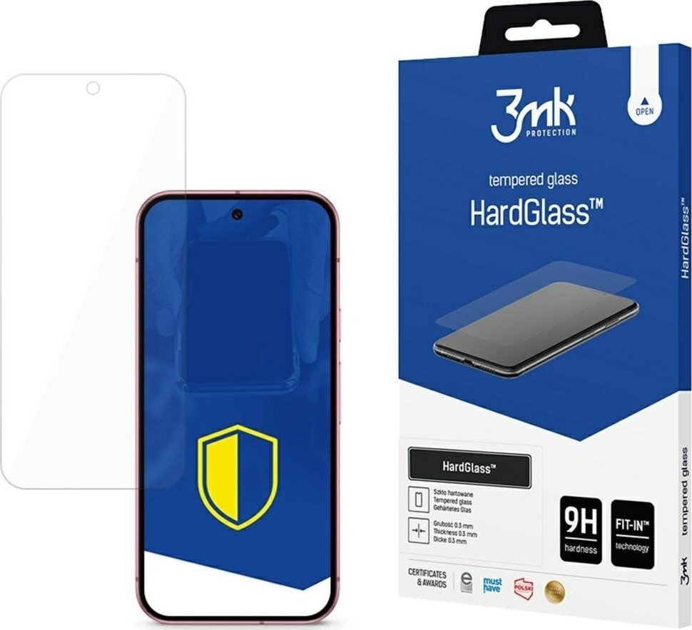 Xham mbrojtës 3MK HardGlass për Google Pixel 9, 0.3mm, fortësi 9H, transparent