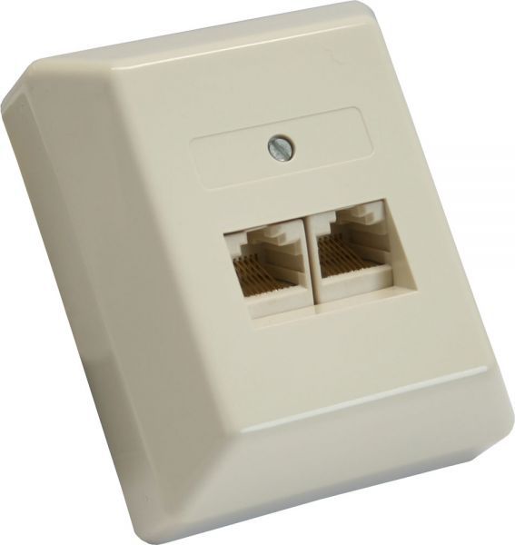Kuti murale InLine 69988B, 2x RJ45, ISDN, e bardhë