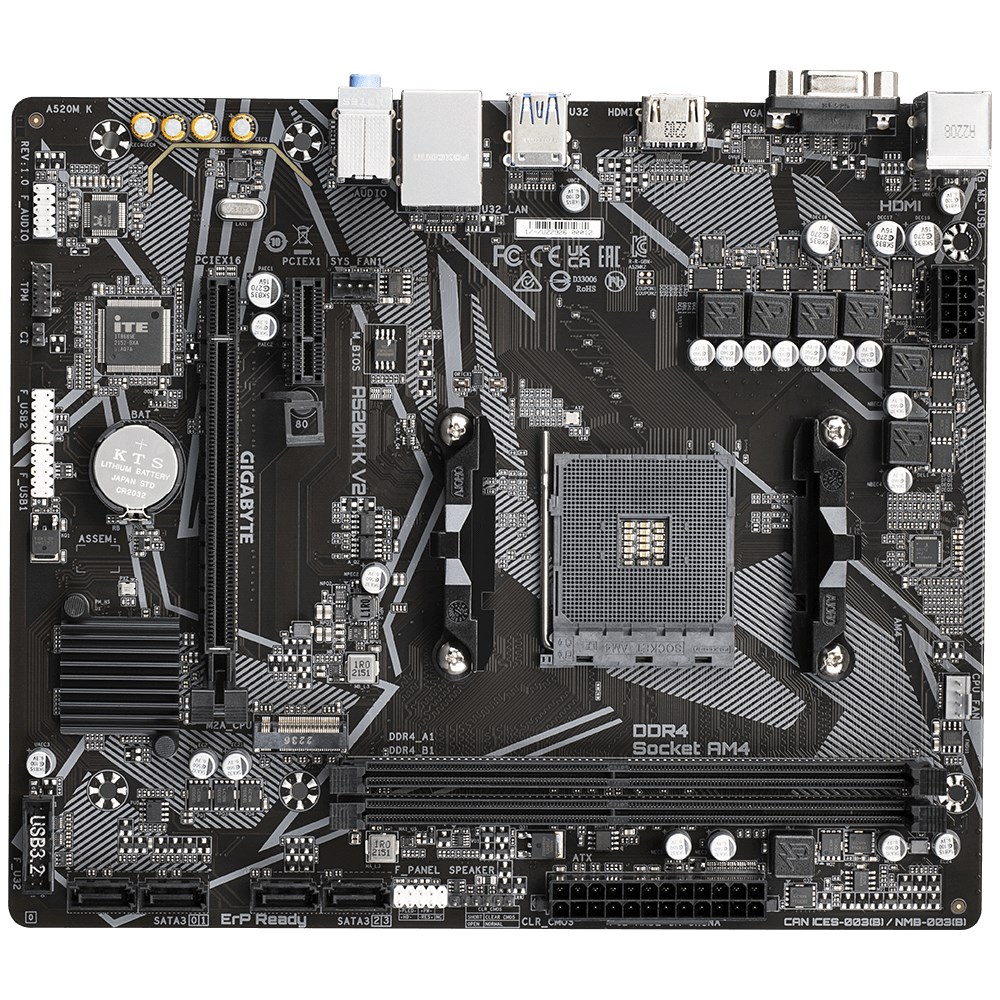Pllakë amë Gigabyte A520M K V2 AMD A520 Socket AM4 micro ATX