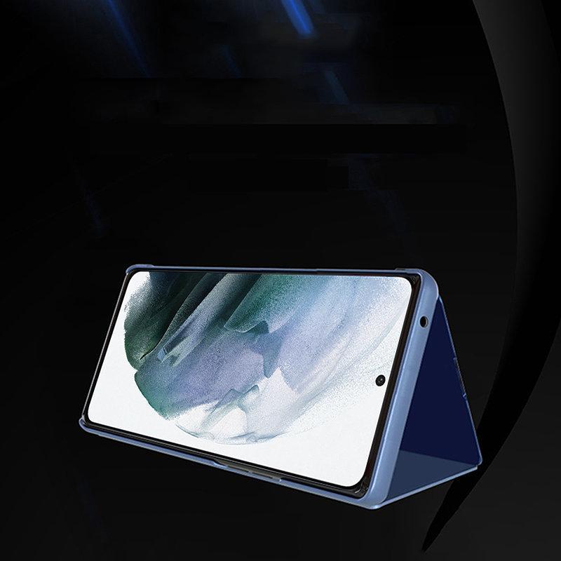 Këllëf flip Hurtel Clear View, Samsung Galaxy S22 Plus, funksion mbështetës, blu