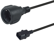 Кабел за струја Equip 112106, IEC C14 до CEE 7/3, 0.25m, црн