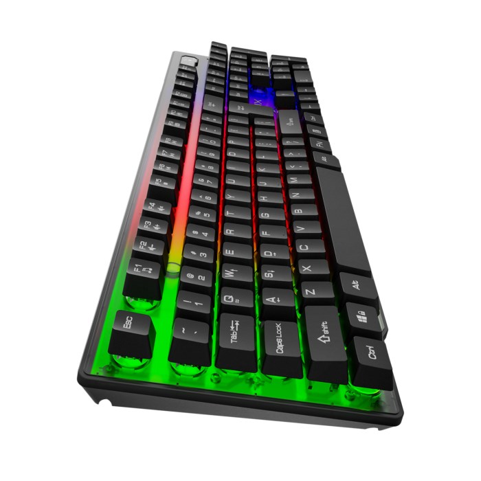 Tastierë Gaming Krux Solar, USB, RGB, e zezë