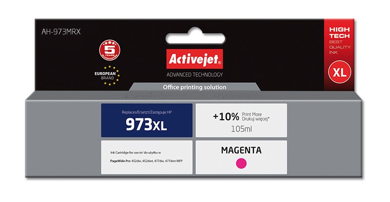 Ngjyrë për printer Activejet AH-973MRX (zëvendësim për HP 973XL F6T82AE), 105 ml, vjollcë