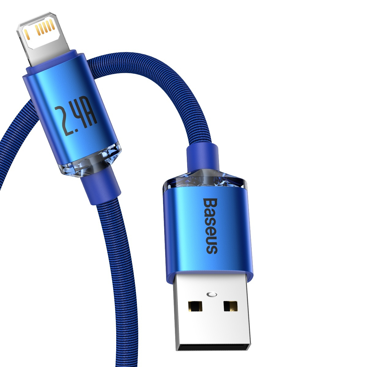 Kabllo USB Baseus Crystal USB A Lightning, 1.2m, 2.4A, blu