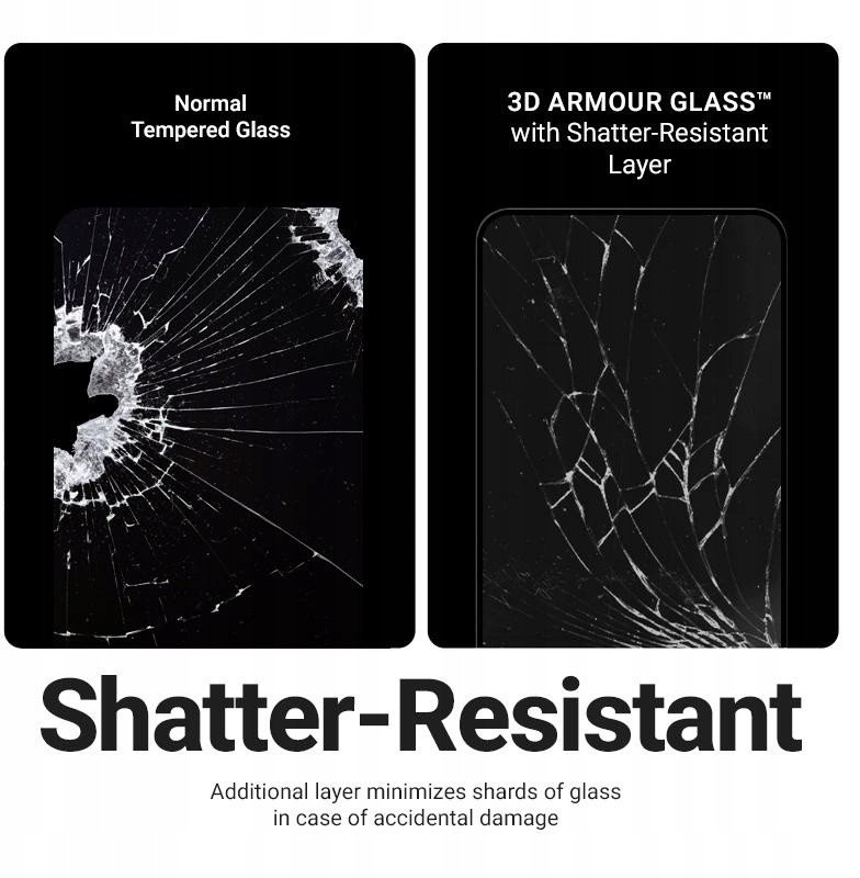 Xham mbrojtës Crong 3D Armour Glass për iPhone 17 Pro, i fortifikuar, me kornizë montimi, i zi
