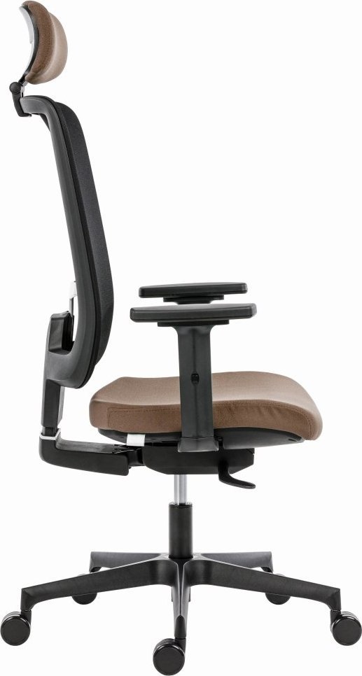 Karrige zyre Powerton Lucie, ergonomike, me krahë, bezhë