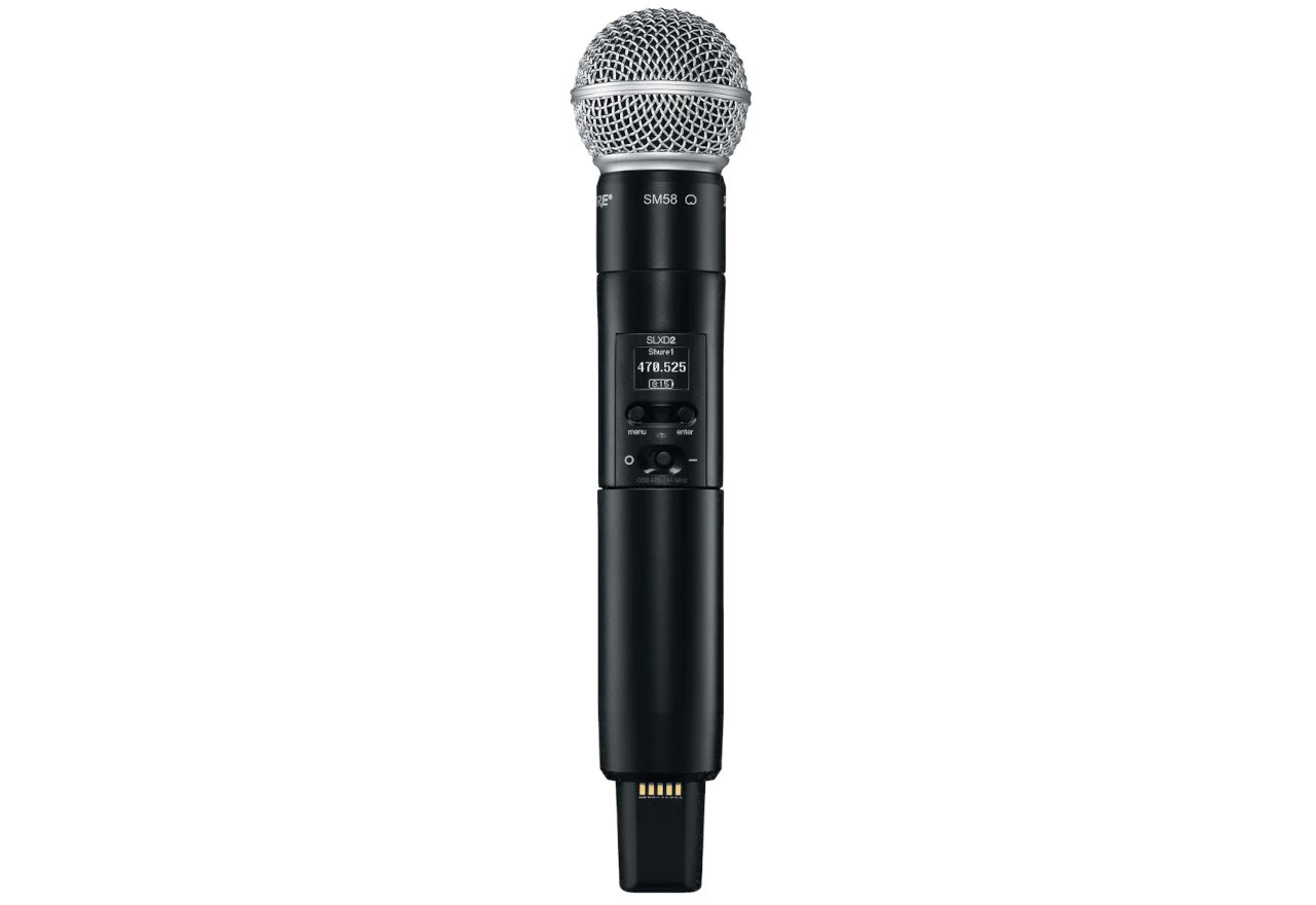 Mikrofon dorë pa kabllo Shure SLXD2 SM58 G59, dinamik kardioid, UHF, i zi