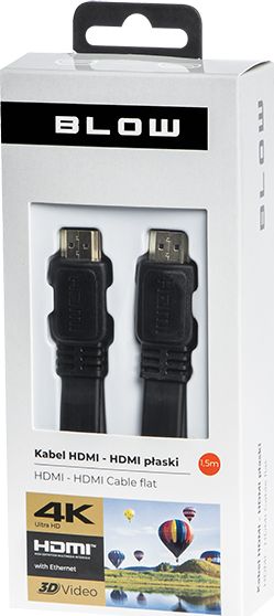 Рамна HDMI 2.0 кабел, 1.5m, 4K UHD, црна