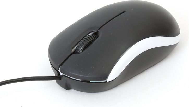Maus Omega OM-07, me kabllo, USB, i bardhë dhe i zi