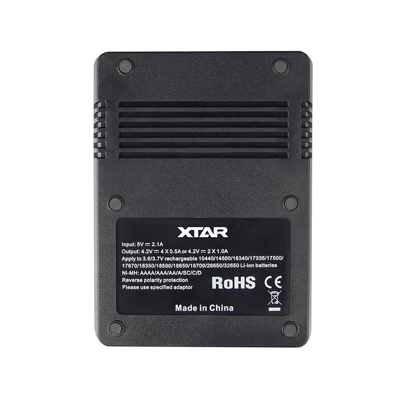 Ngarkues baterish Xtar VC4, 4 slote, ekran LCD, i zi