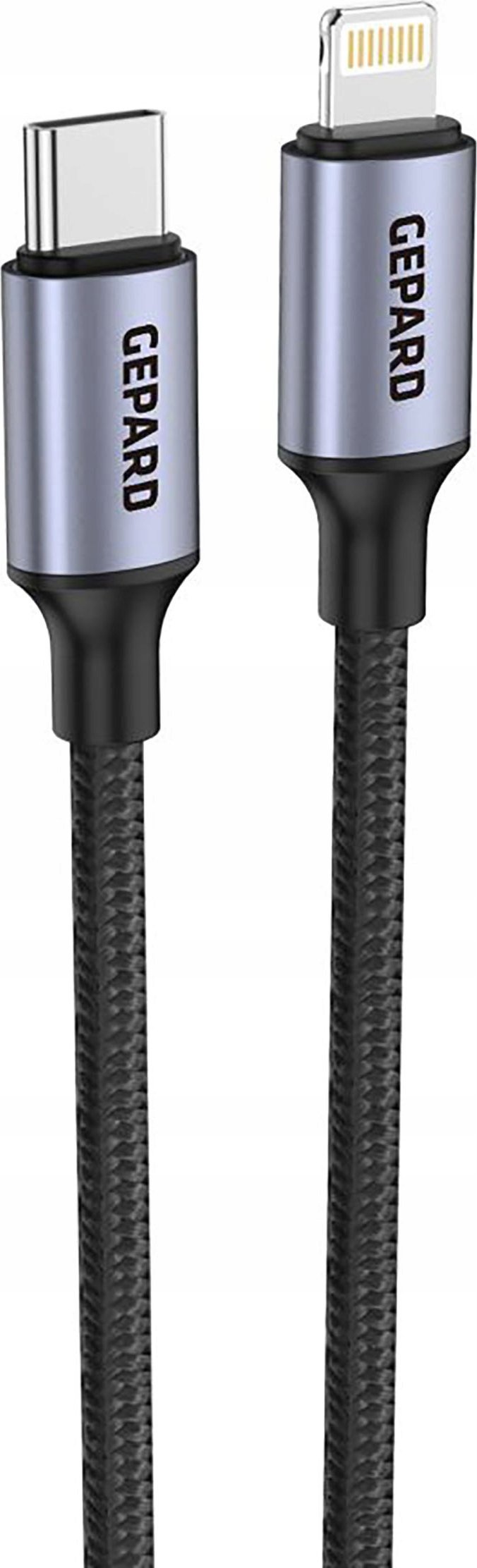 Kabllo USB Gepard USB C në Lightning, PD 20W, 1.2m, me kokë metalike
