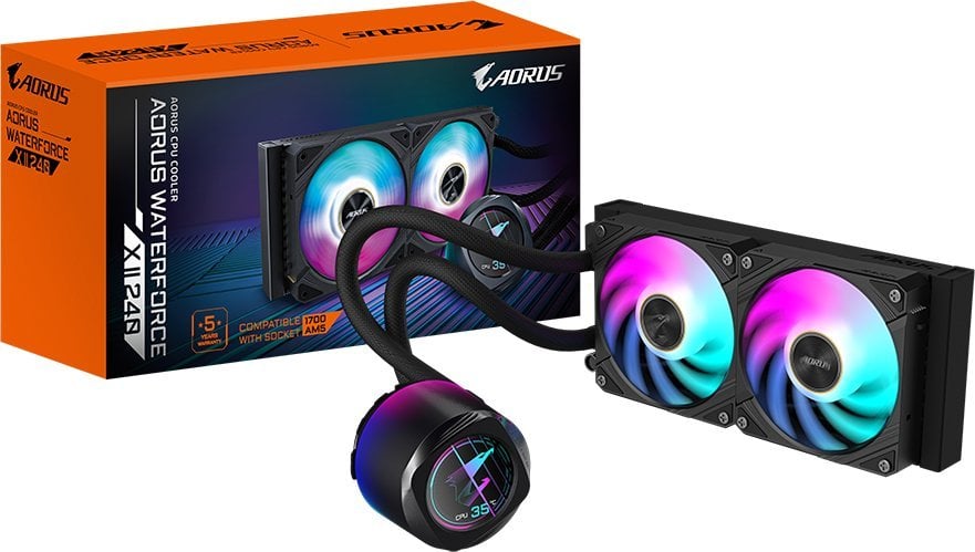 Ftohëse me ujë Gigabyte Aorus WaterForce X II 240 - RGB LCD, 240mm
