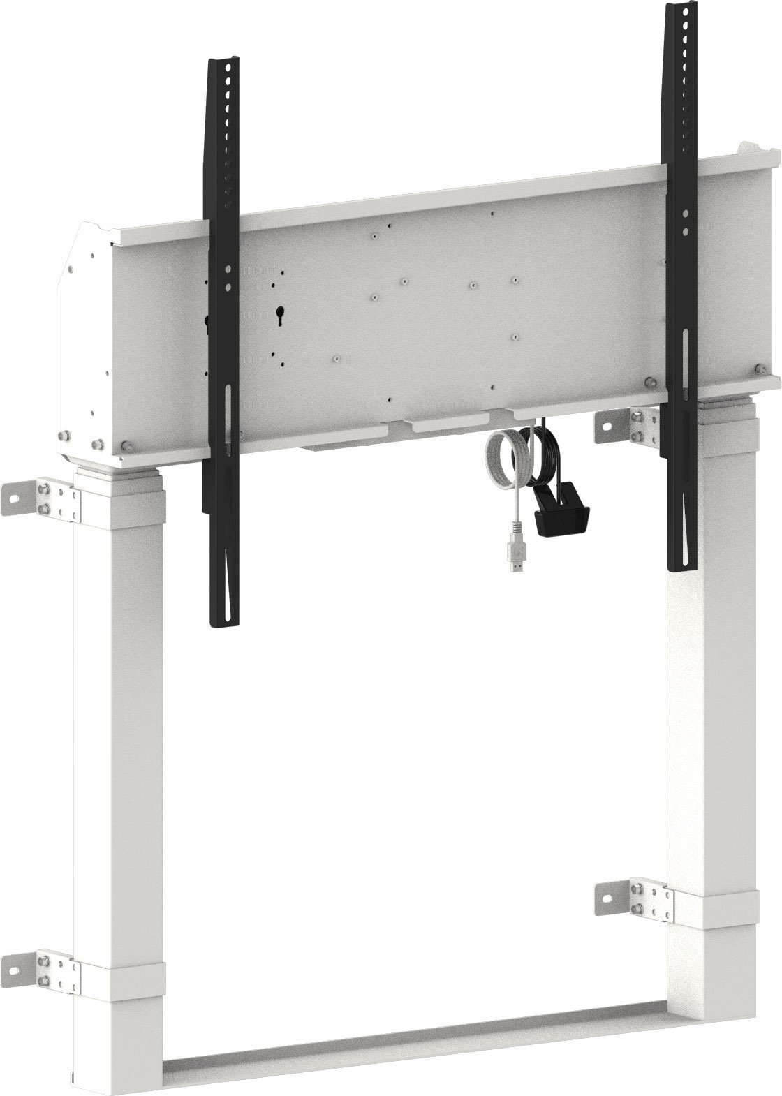 Подна стоечка статив за монитор iiyama MD-WLIFT2031-W1, 55"-98", прилагодување на висина, бела