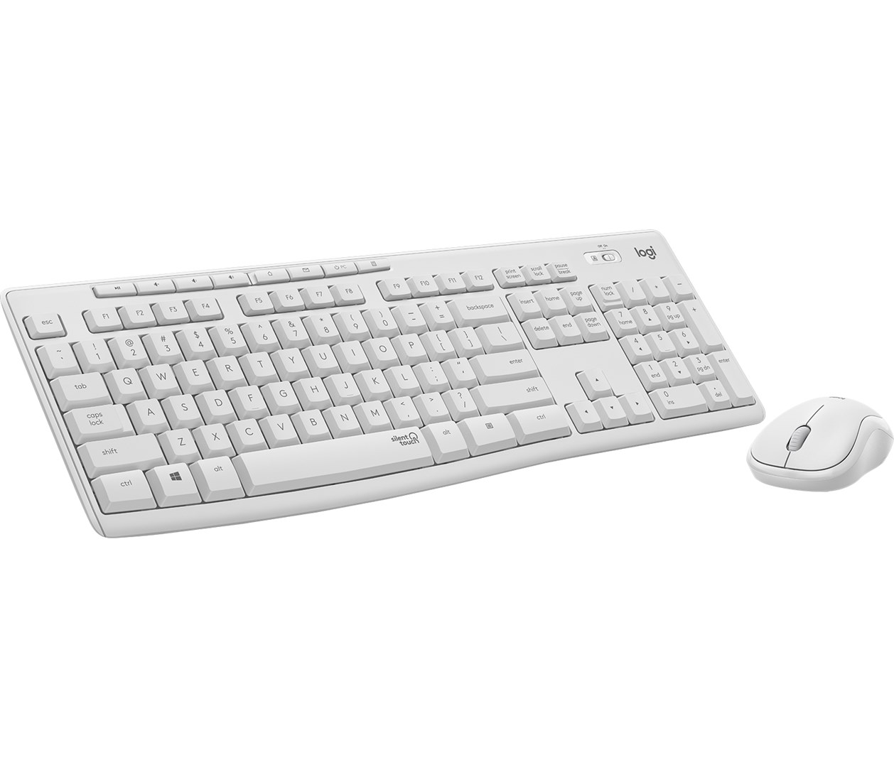 Сет тастатура и глушец Logitech MK295, безжичен, бел