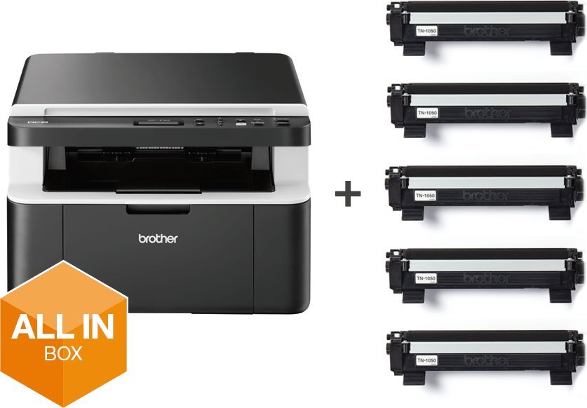 Shtypës multifunksional Brother DCP-1612WVB, laser mono A4, Wi-Fi, i bardhë