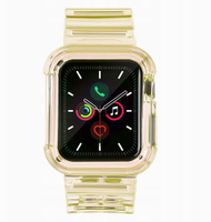 Rrip ore Hurtel Light Strap Set për Apple Watch 44mm, TPU, me kasë mbrojtëse, i verdhë