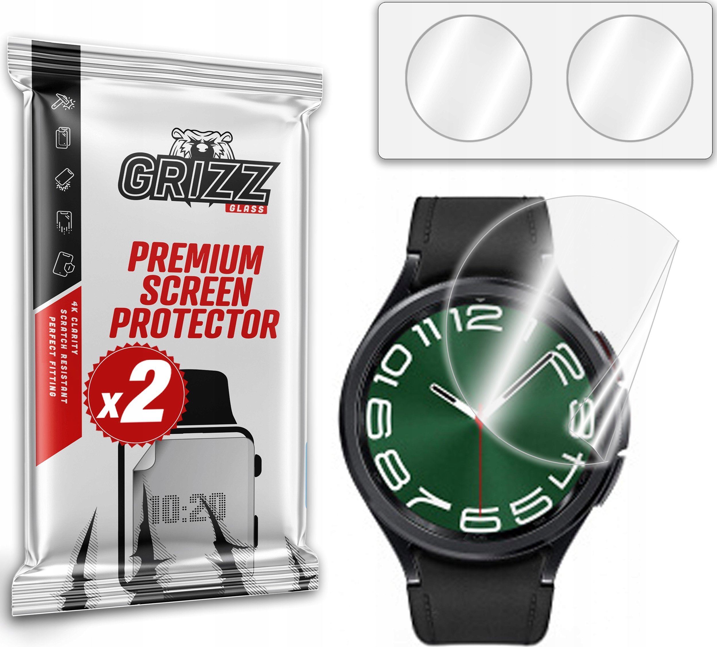 Mbrojtëse ekrani GrizzGlass Ceramic Film për Samsung Galaxy Watch 6 Classic 47mm, fleksibël, transparente