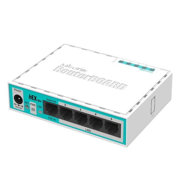 Ruter MikroTik hEX Lite RB750r2, 5 porta Ethernet, i bardhë