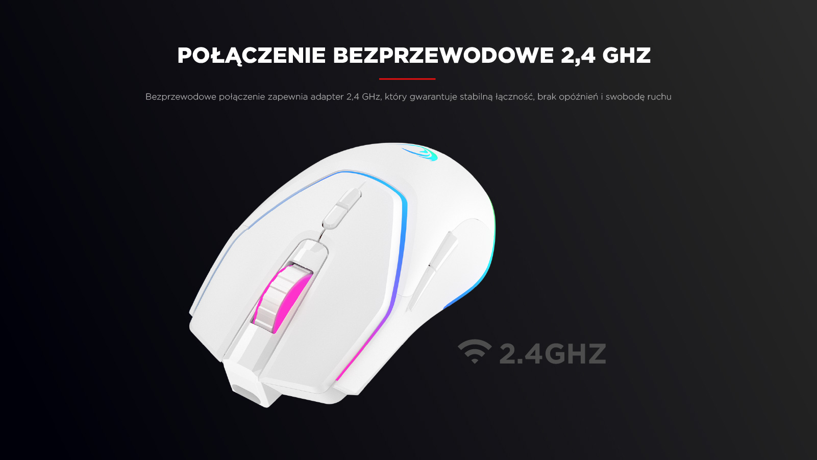 Maus gaming Rampage Vortex M1, wireless, RGB, i bardhë