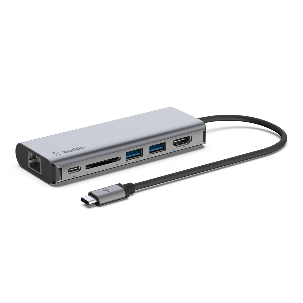Përshtatës Belkin Multiport 6-in-1, i hirtë