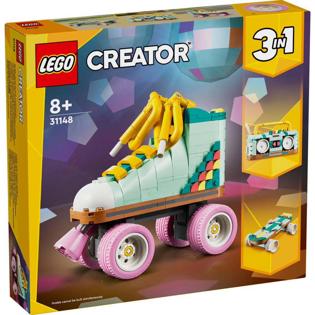 Lodër ndërtimi LEGO Creator Retro-style Roller Skate 31148, set 3 në 1, për fëmijë 8+