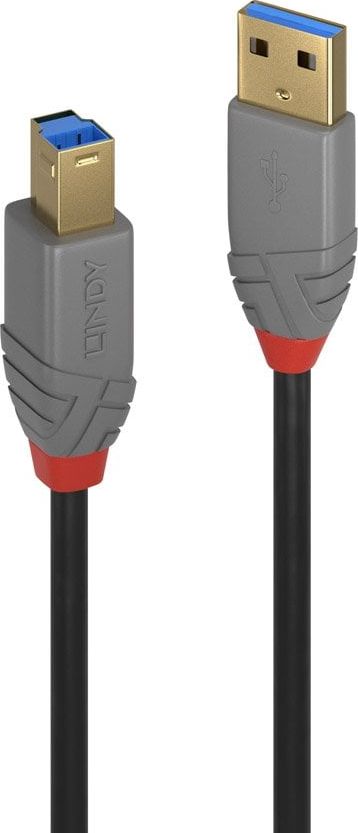Kabllo Lindy USB A - USB B (36744), 5m, e zezë