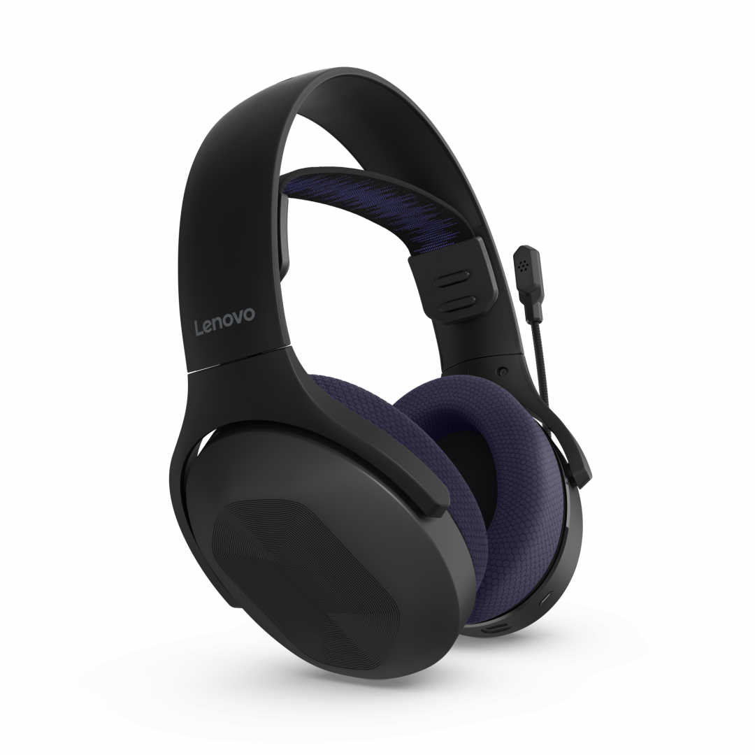 Headset gaming Lenovo Legion H410, wireless, me Bluetooth, i zi vjollcë