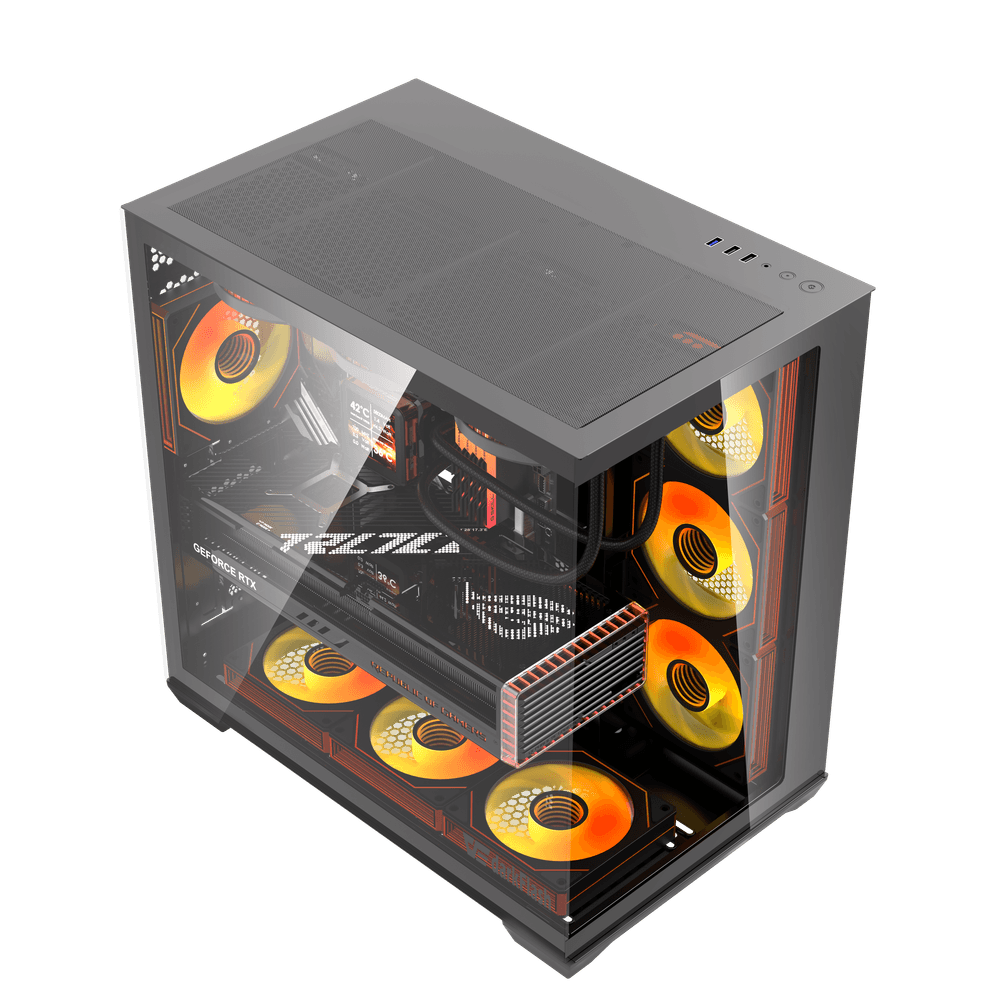 [OUTLET] Kasë Darkflash Case C280, Mid-Tower, e zezë