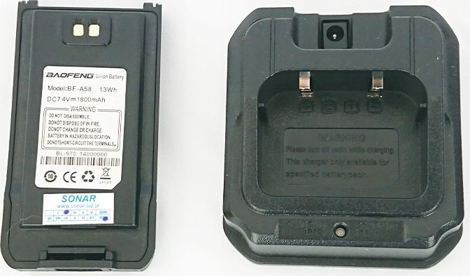 Walkie talkie Baofeng BF A58, distancë deri 10 km, bateri 1800 mAh, i zi