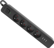 Prizë zgjatuese Defender SFS 99457, 4 dalje, 1.5m, 3x USB, e zezë