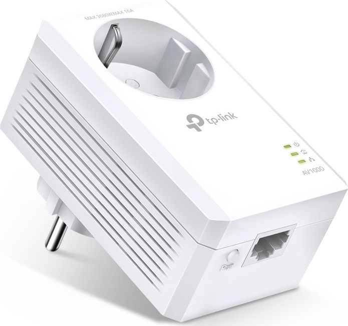 Adapter powerline TP-Link TL-PA7017P, 1000 Mb/s, portë gigabit, me prizë të integruar