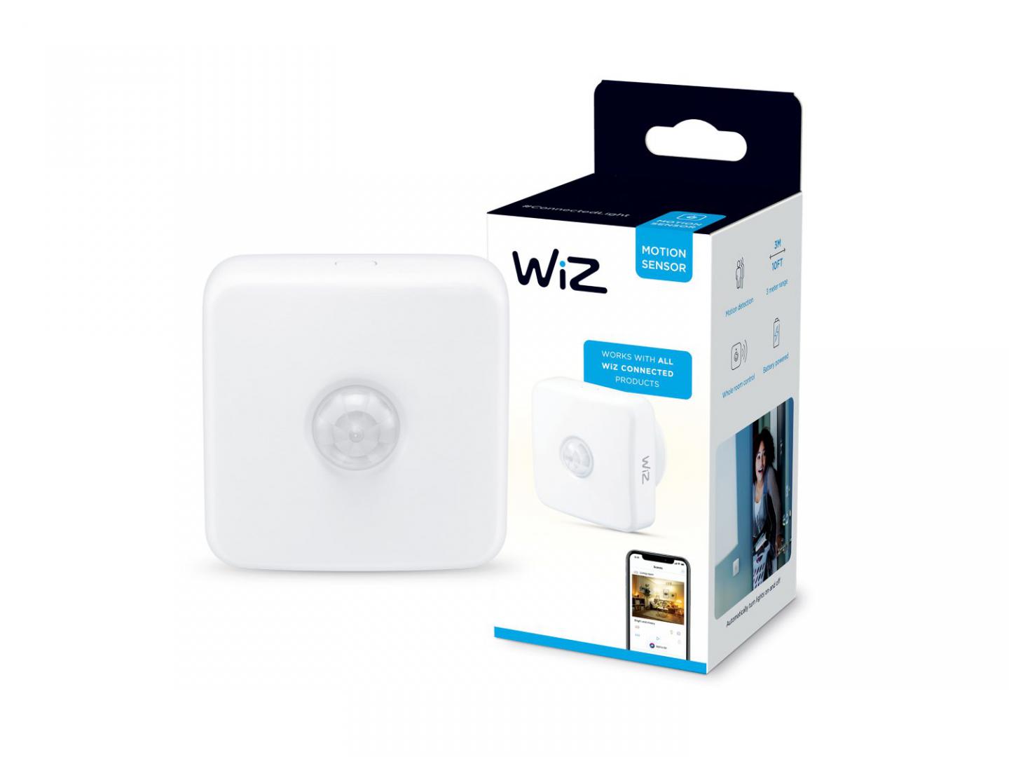 Sensor lëvizjeje WiZ Motion Sensor, pa tela, për përdorim të brendshëm, i bardhë
