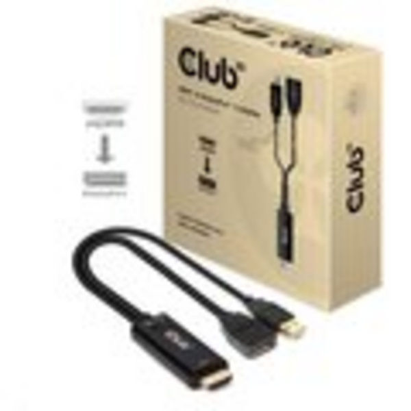 [OUTLET] Kabllo Club3D HDMI - DisplayPort 1.2, 25 cm, e zezë