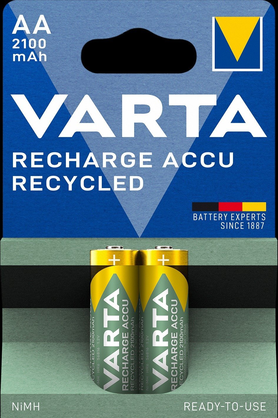 Bateri të rikarikueshme Varta Recycled 56816101402 AA, 2000mAh, 1.2V, paketim 2 copë